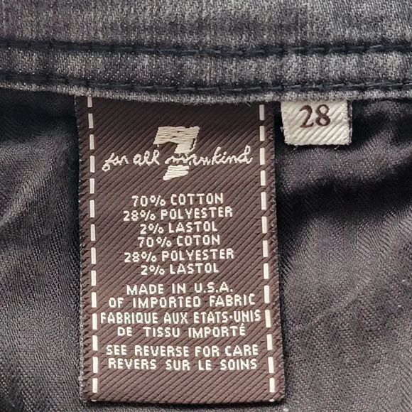 7 For All Mankind Rocker Bootcut Jeans Womens Size 28 Tall Gray Classic Cotton - Picture 11 of 12